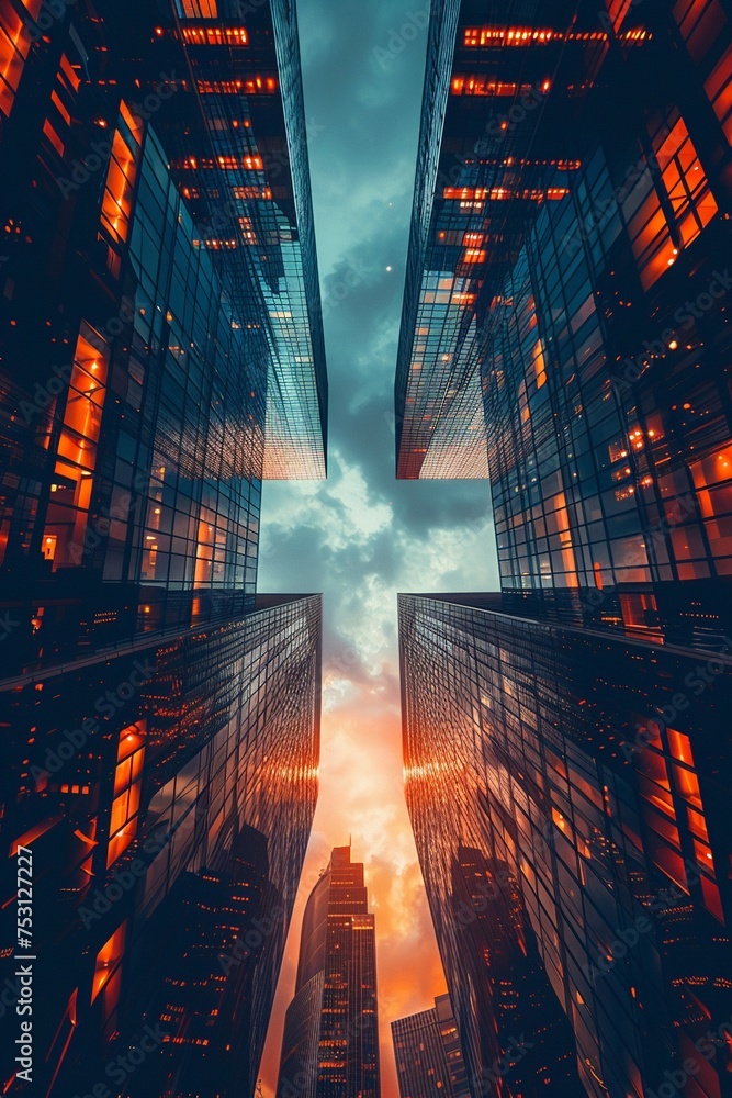 Skyscrapers symbolizing cloud innovation and digital transformation.