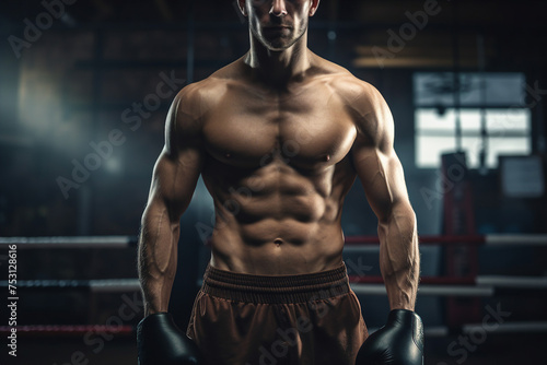 Boxing club gym for boxers training athletic conceptual Generative AI image