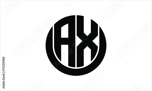 AX initial letter circle icon gaming logo design vector template. batman logo, sports logo, monogram, polygon, war game, symbol, playing logo, abstract, fighting, typography, icon, minimal, wings logo