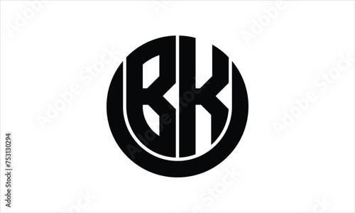 BK initial letter circle icon gaming logo design vector template. batman logo, sports logo, monogram, polygon, war game, symbol, playing logo, abstract, fighting, typography, icon, minimal, wings logo