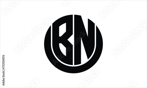 BN initial letter circle icon gaming logo design vector template. batman logo, sports logo, monogram, polygon, war game, symbol, playing logo, abstract, fighting, typography, icon, minimal, wings logo