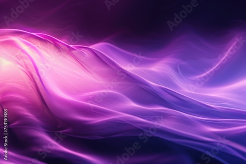 Purple pink glowing blurred abstract gradient wave on black background grainy noise texture banner copy