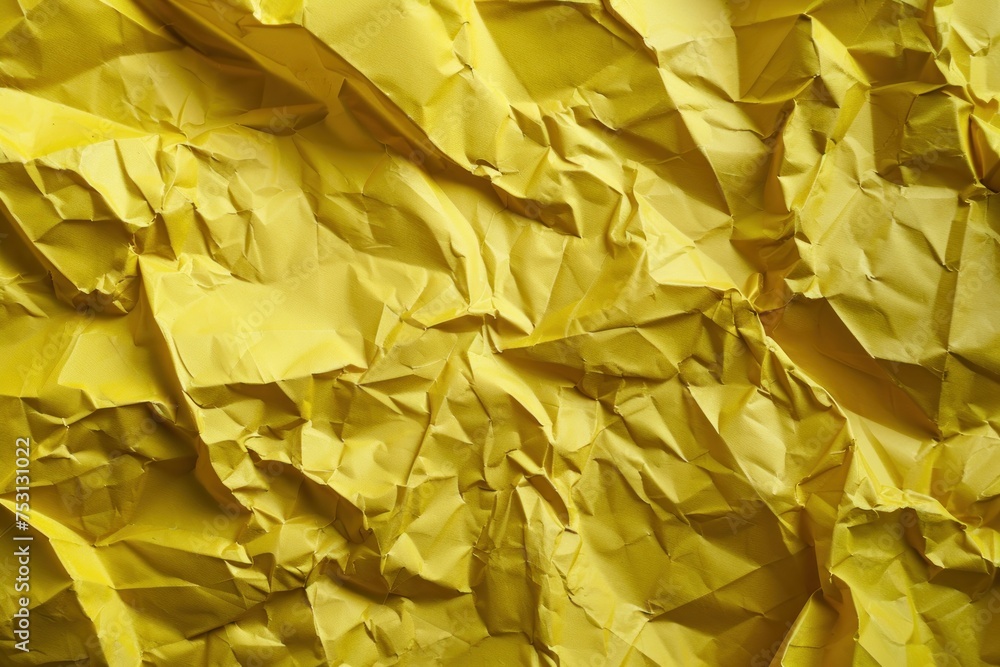 yellow crumpled paper texture blank dark background with creases yellow crumpled paper texture blank dark background with creases
