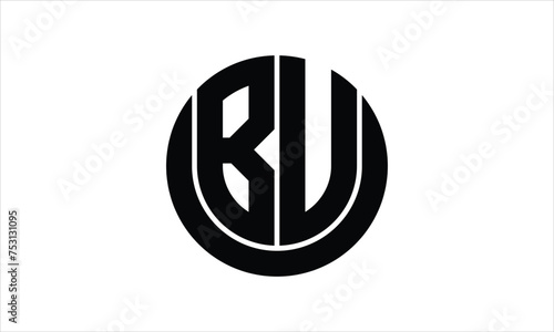BU initial letter circle icon gaming logo design vector template. batman logo, sports logo, monogram, polygon, war game, symbol, playing logo, abstract, fighting, typography, icon, minimal, wings logo