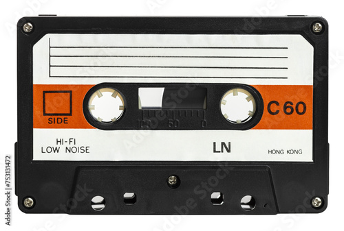 Bild auf Leinwand Vintage audio cassette tape isolated on white