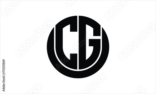 CG initial letter circle icon gaming logo design vector template. batman logo, sports logo, monogram, polygon, war game, symbol, playing logo, abstract, fighting, typography, icon, minimal, wings logo