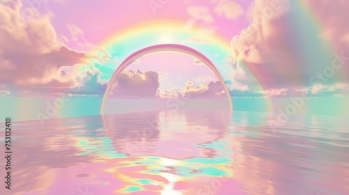 Pastel hologram background retro style.