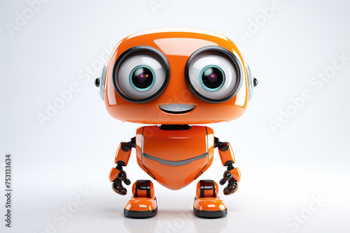 Quirky cartoonish robot toy  with blinking eyes and a playful expression  against a blank white surface  inspiring creativity and adventure.