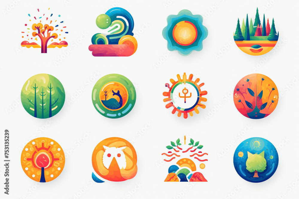 Playful logo concept incorporating whimsical illustrations and vibrant colors, reflecting the joy of creative exploration.