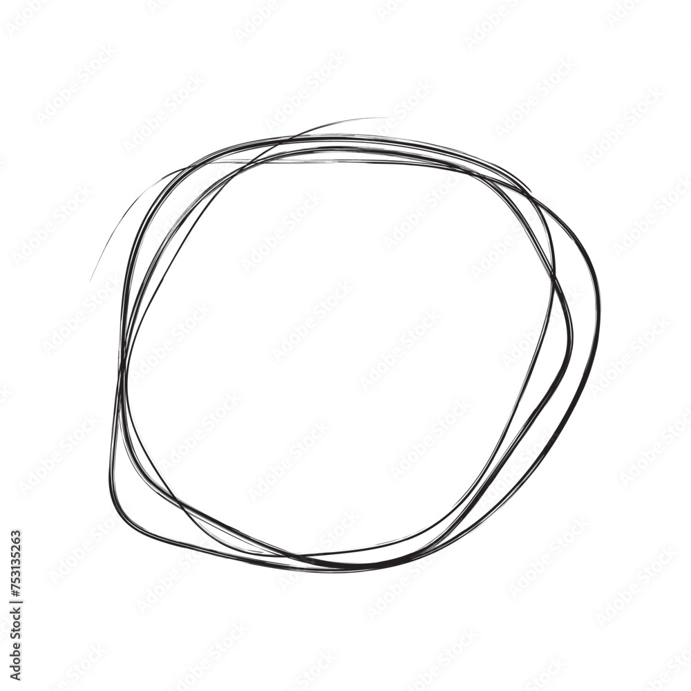 Black circle line hand drawn. Highlight hand drawing circle isolated on white background. Round handwritten circle. For marking text, note, mark icon, number, marker pen, pencil and text check, EPS 10 Black circle line hand drawn. Highlight hand drawing circle isolated on white background. Round handwritten circle. For marking text, note, mark icon, number, marker pen, pencil and text check, EPS 10
