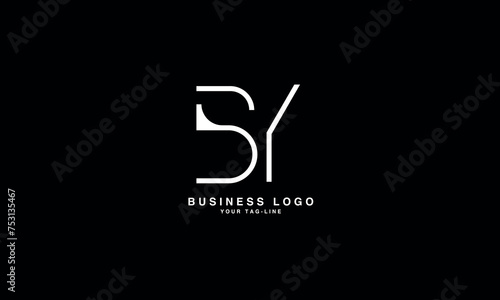 BY, YB, B,Y , Abstract Letters Logo Monogram