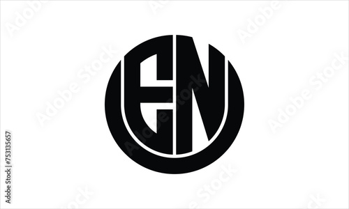 EN initial letter circle icon gaming logo design vector template. batman logo, sports logo, monogram, polygon, war game, symbol, playing logo, abstract, fighting, typography, icon, minimal, wings logo