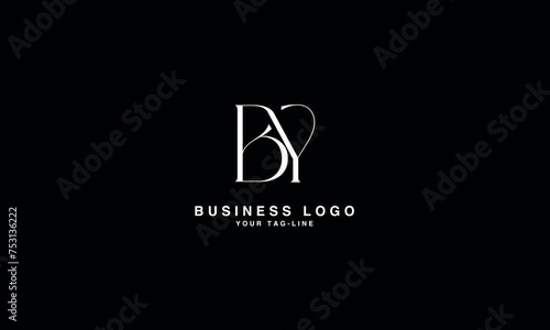 BY, YB, B,Y , Abstract Letters Logo Monogram