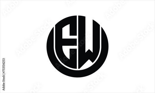 EW initial letter circle icon gaming logo design vector template. batman logo, sports logo, monogram, polygon, war game, symbol, playing logo, abstract, fighting, typography, icon, minimal, wings logo