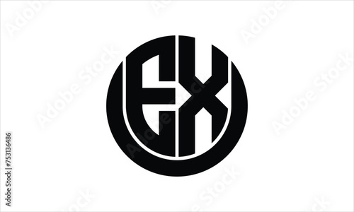 EX initial letter circle icon gaming logo design vector template. batman logo, sports logo, monogram, polygon, war game, symbol, playing logo, abstract, fighting, typography, icon, minimal, wings logo