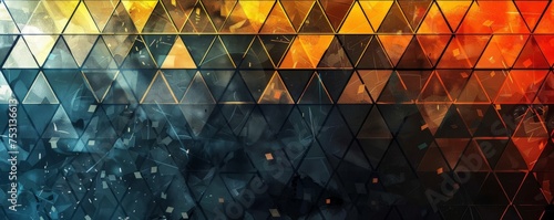 Colorful triangles in various sizes and shades create a dynamic and engaging abstract background.