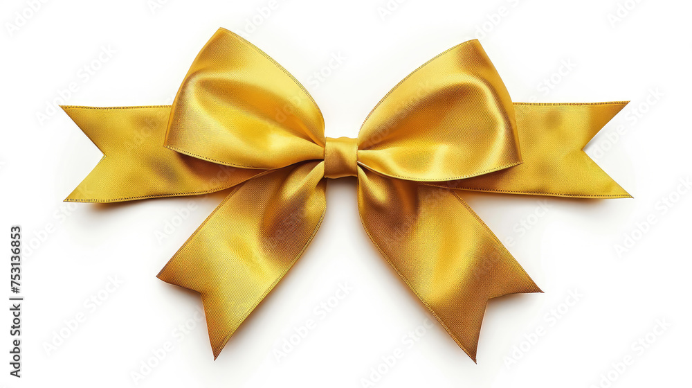 A luxurious satin golden bow isolated on a white background, symbolizing celebration and elegance.
A luxurious satin golden bow isolated on a white background, symbolizing celebration and elegance.