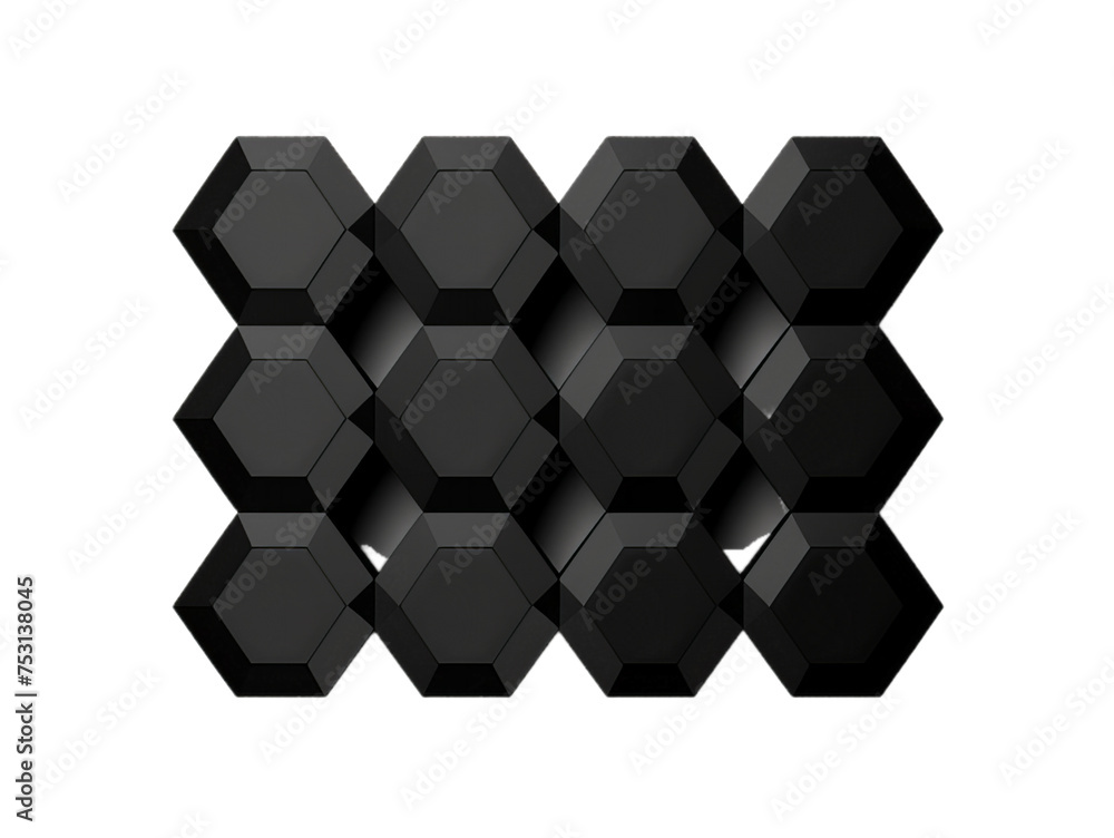 A pattern of the black hexagon design. A pattern of the black hexagon design.
