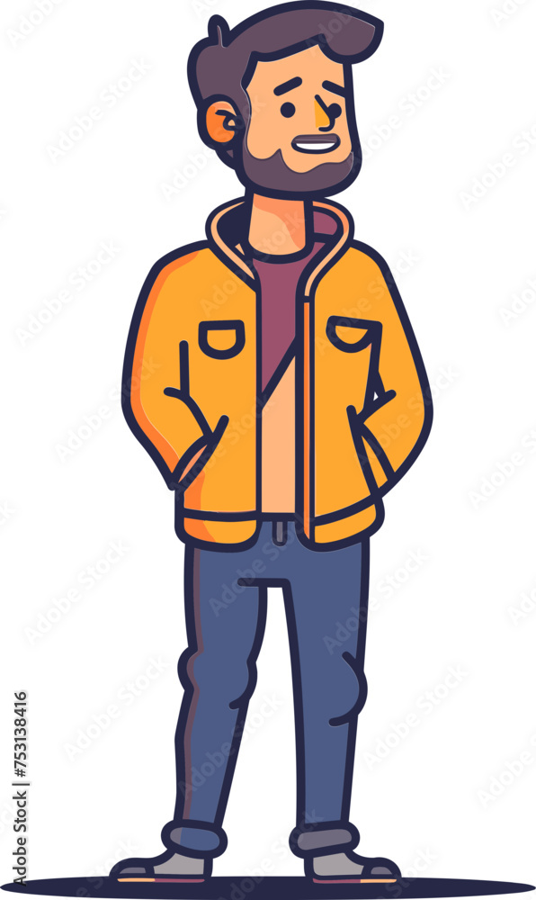 The Pensive Man Reflective Repose in Vector Form