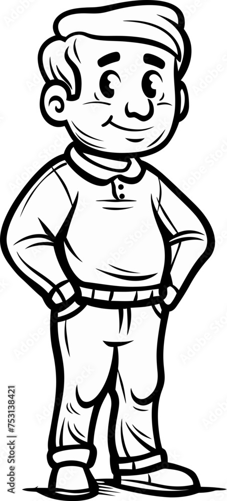 Man and Skyline Urban Panorama in Vector Graphics Man and Skyline Urban Panorama in Vector Graphics