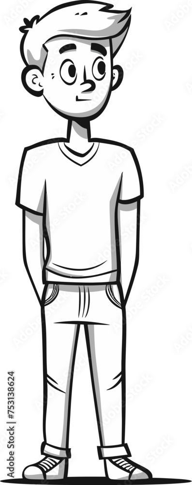 The Pensive Man Contemplative Posture in Vector Form The Pensive Man Contemplative Posture in Vector Form