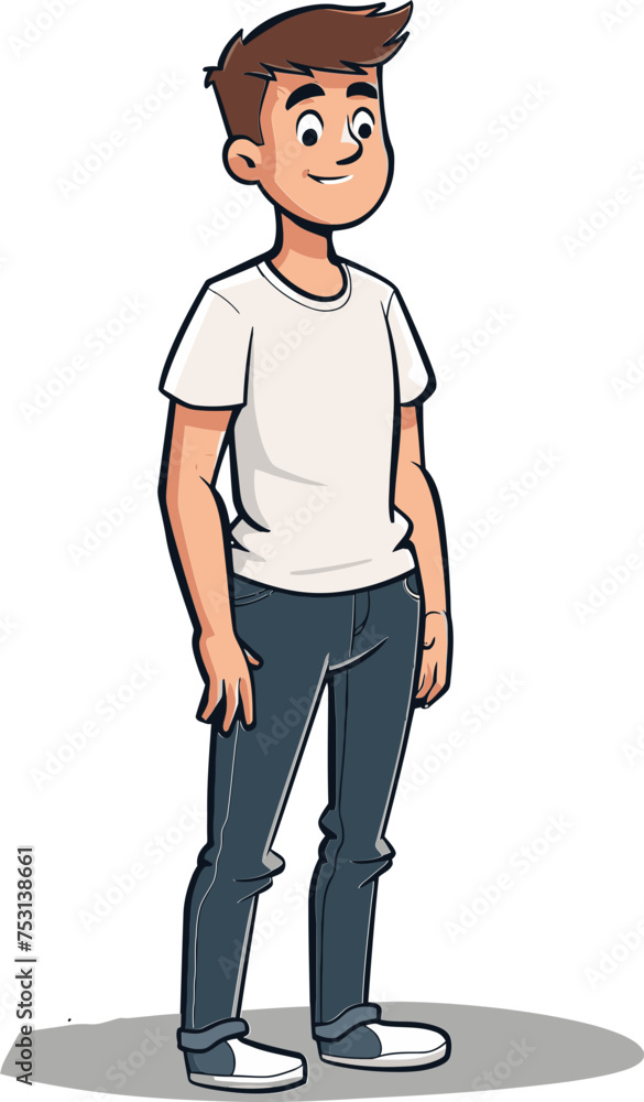 Fototapeta premium The Contemplative Man Reflective Reverie in Vector Form