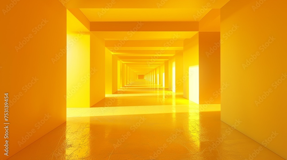 Abstract Boxed Tunnel to Light Yellow Background Abstract Boxed Tunnel to Light Yellow Background