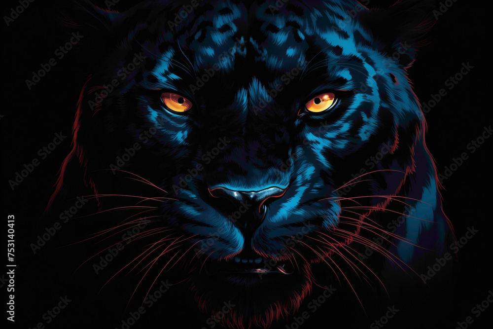 Mysterious panther icon, with its sleek silhouette and penetrating gaze, symbolizing stealth and power.