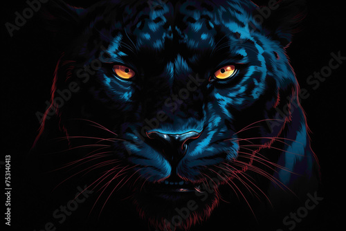 Mysterious panther icon, with its sleek silhouette and penetrating gaze, symbolizing stealth and power. © Abdullah
