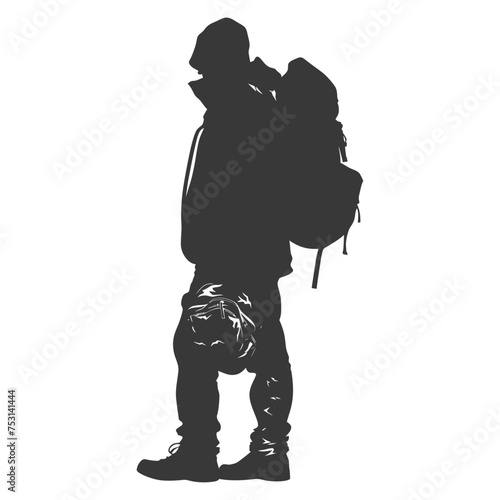 Silhouette homeless black color only full body