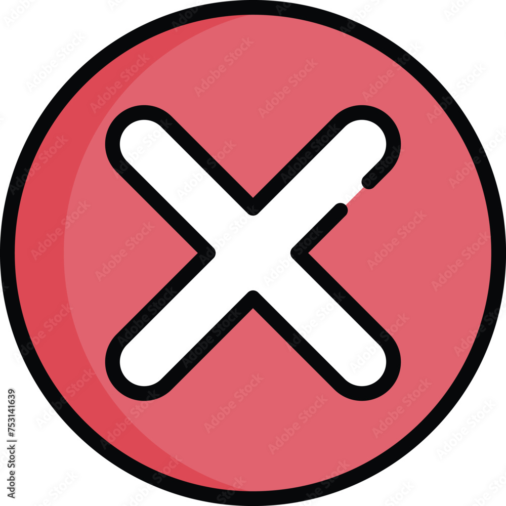 Obraz premium Rejected or unverified button with check mark and cross mark vector element.flat icon.