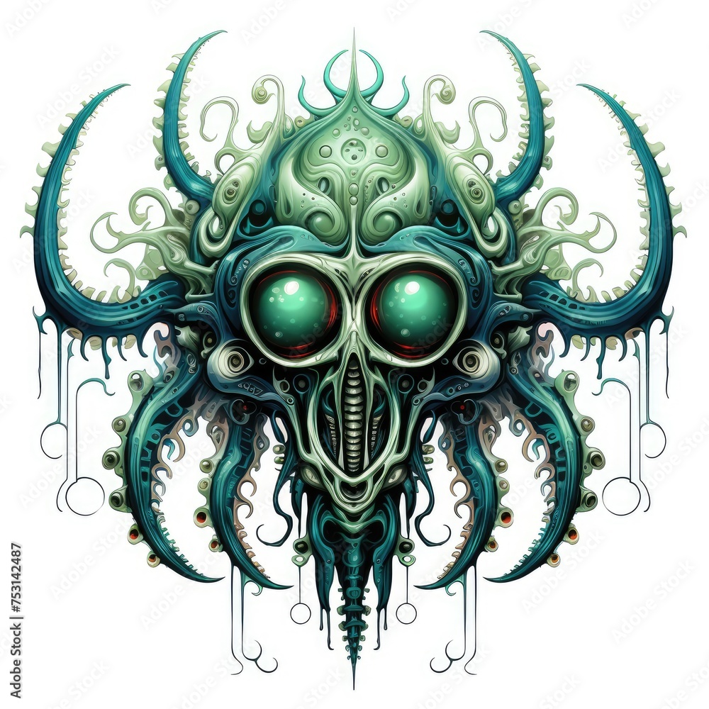Abstract psychedelic alien in pop art style. Abstract psychedelic alien in pop art style.