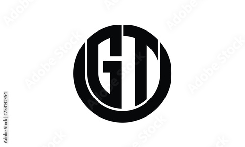 GT initial letter circle icon gaming logo design vector template. batman logo, sports logo, monogram, polygon, war game, symbol, playing logo, abstract, fighting, typography, icon, minimal, wings logo
