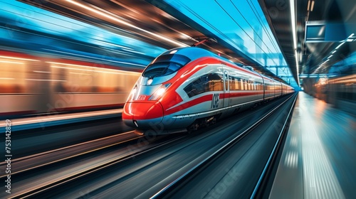 High-speed train, clean background, High-speed photography.