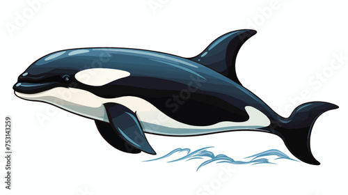 Art illustration of a killer whale freehand draw car