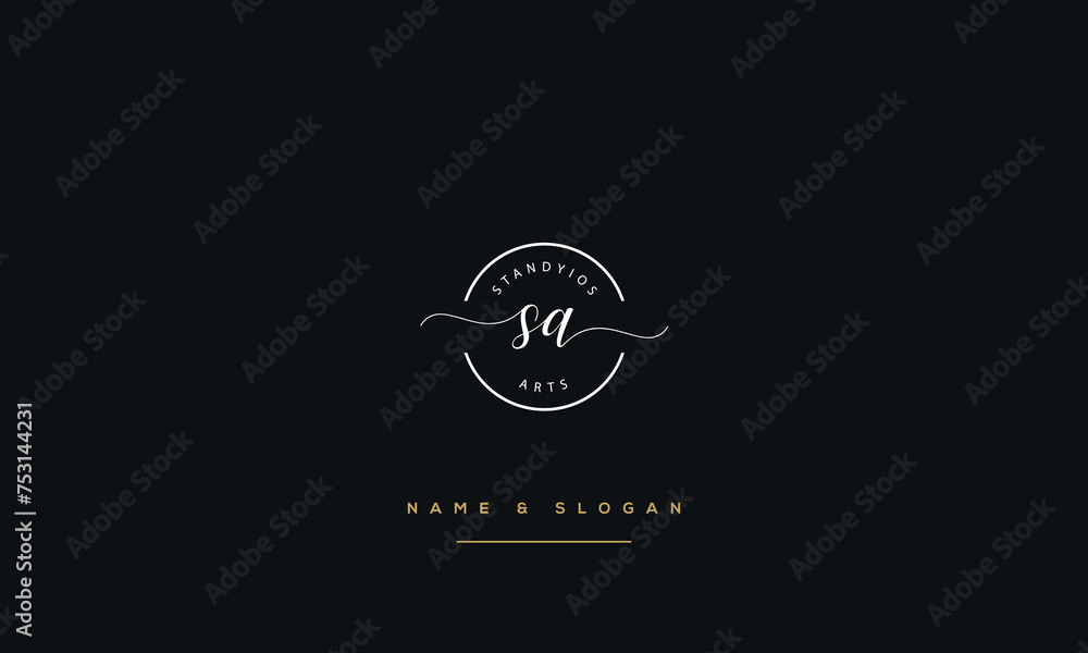 Fototapeta premium SA, AS, S, A, Abstract Letters Logo Monogram