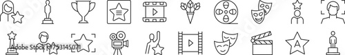 Actor Line Icons collection. Editable stroke. Simple linear illustration for web sites, newspapers, articles book