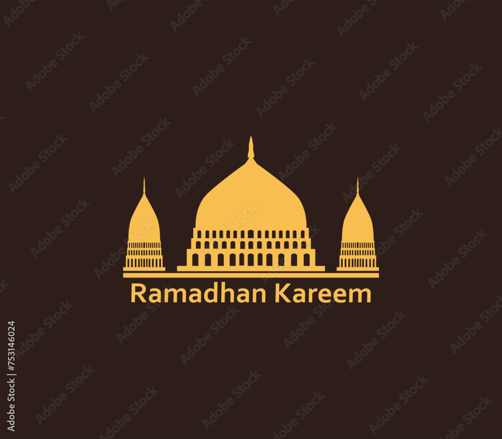 Mosque dome logo. Ramadhan Kareem. minaret logo