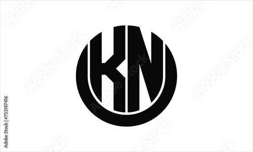 KN initial letter circle icon gaming logo design vector template. batman logo, sports logo, monogram, polygon, war game, symbol, playing logo, abstract, fighting, typography, icon, minimal, wings logo