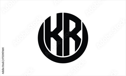 KR initial letter circle icon gaming logo design vector template. batman logo, sports logo, monogram, polygon, war game, symbol, playing logo, abstract, fighting, typography, icon, minimal, wings logo