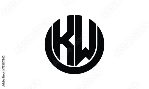 KW initial letter circle icon gaming logo design vector template. batman logo, sports logo, monogram, polygon, war game, symbol, playing logo, abstract, fighting, typography, icon, minimal, wings logo