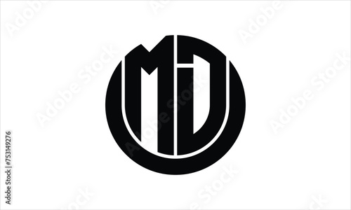 MD initial letter circle icon gaming logo design vector template. batman logo, sports logo, monogram, polygon, war game, symbol, playing logo, abstract, fighting, typography, icon, minimal, wings logo