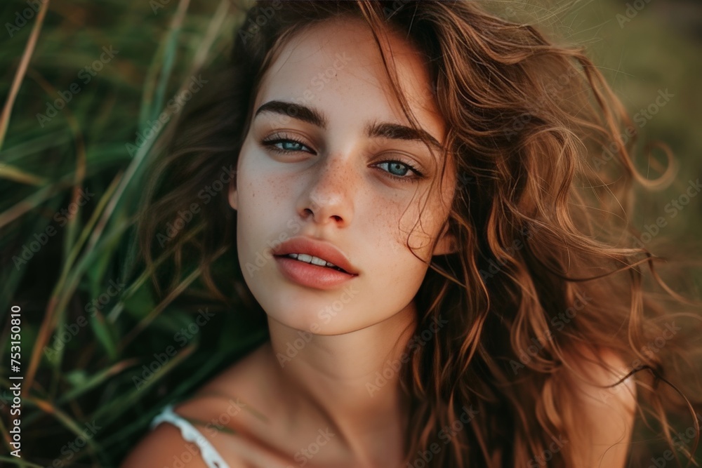 Photo of an expressive young woman model natural background. Photo of an expressive young woman model natural background.