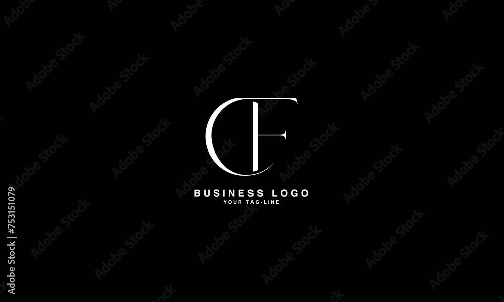 CF, FC, C,F Abstract Letters Logo Monogram CF, FC, C,F Abstract Letters Logo Monogram