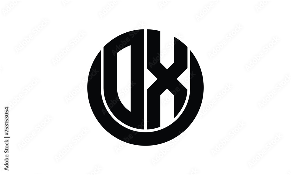 Fototapeta premium OX initial letter circle icon gaming logo design vector template. batman logo, sports logo, monogram, polygon, war game, symbol, playing logo, abstract, fighting, typography, icon, minimal, wings logo