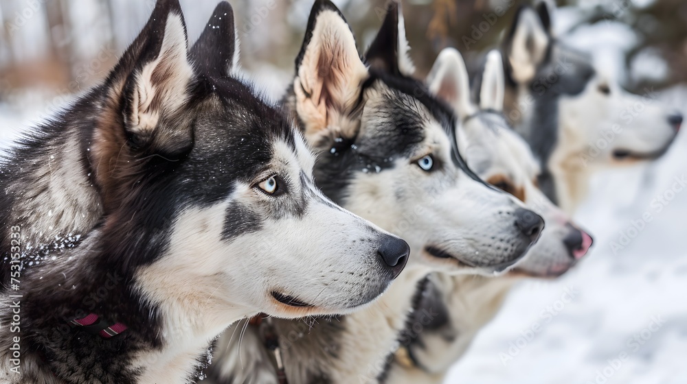 breed husky sled dogs. Portrait