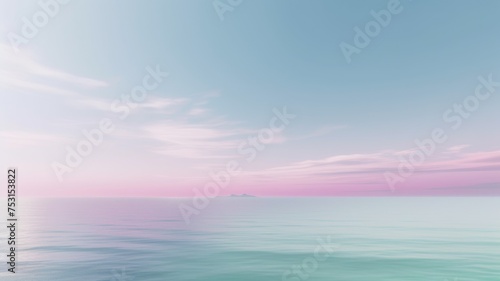 Clear blue sky sunset with glowing pink and purple horizon on calm ocean seascape background. Picturesque generative ai © Summit Art Creations