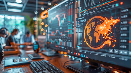 Futuristic Cityscape with Bitcoin-Themed Offices and Buildings AI Generated