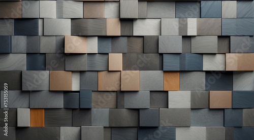 Geometric Mosaic Marvel: 3D Rendering of Abstract Elegance