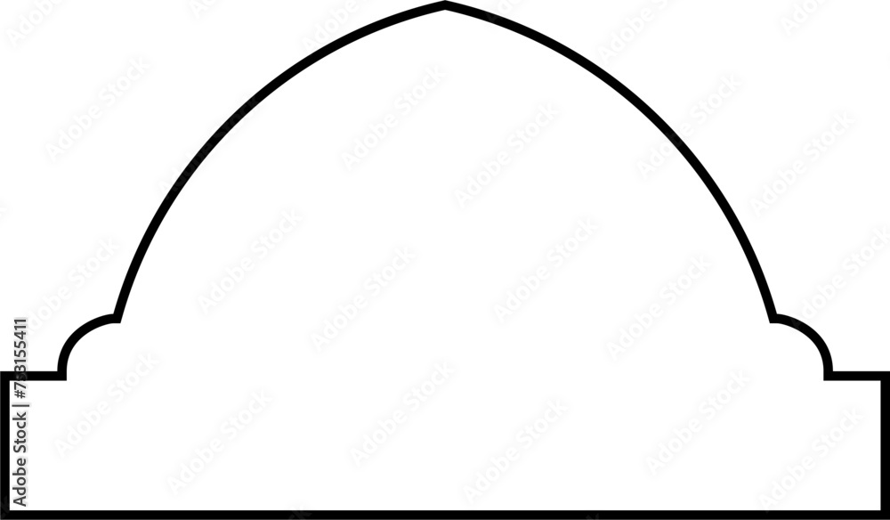 Islamic Dome Design Thin Line outline Black silhouettes Design pictogram symbol visual illustration Islamic Dome Design Thin Line outline Black silhouettes Design pictogram symbol visual illustration
